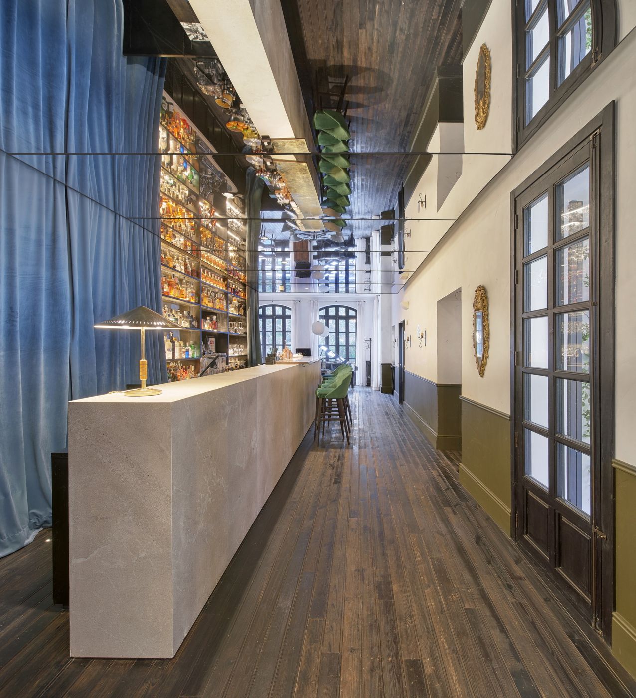 Hotel Can Bordoy, Palma : recepción-bar en piedra Gris Balear