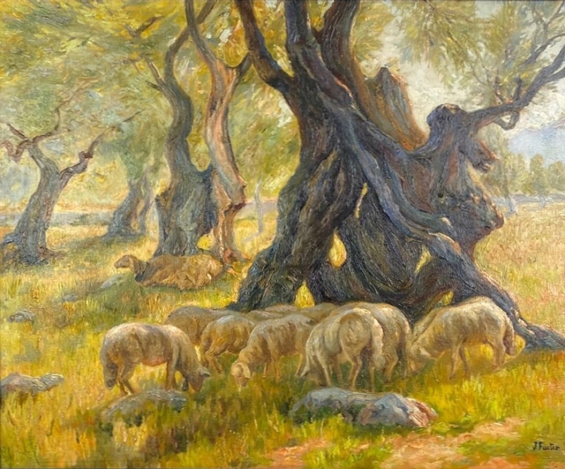 Joan Fuster Bonnin - Mallorcan landscape with sheep