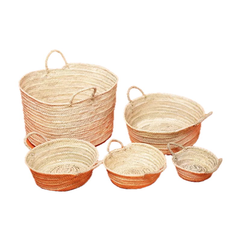 Cestos de palma redondos con asas – Ref. 2856