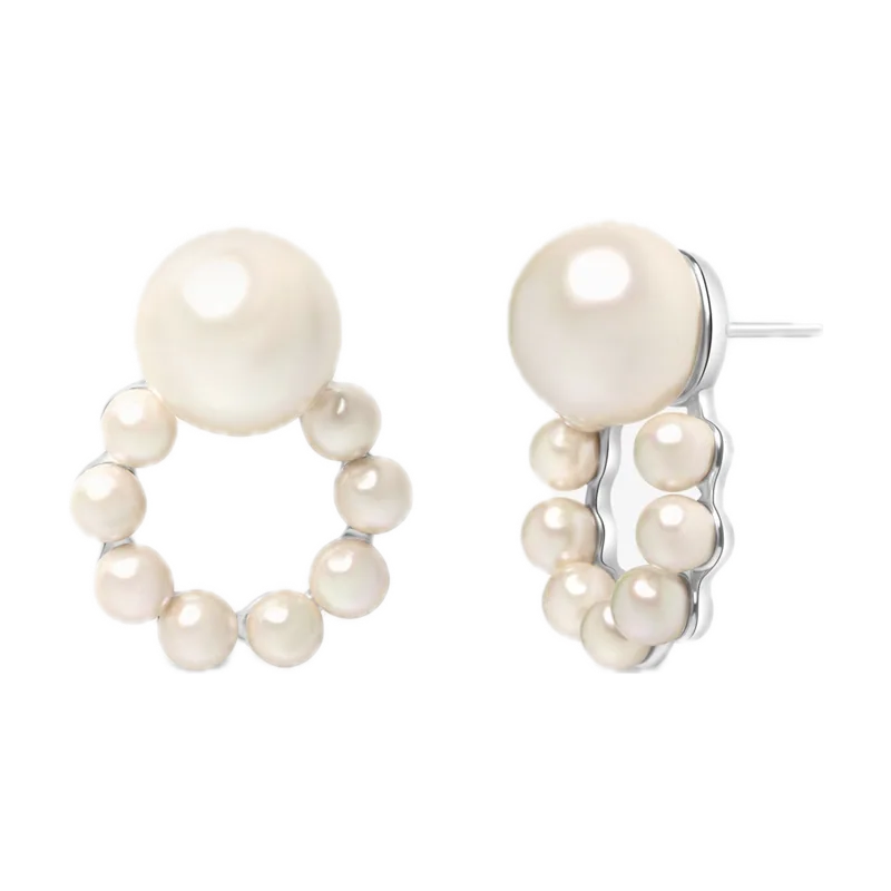 Pendientes de perlas en aro Lune
